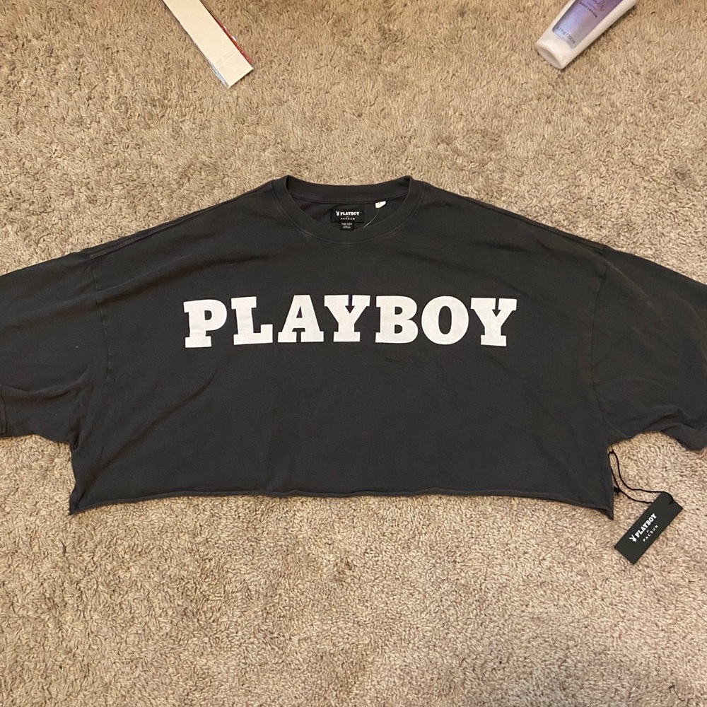 Oversized Playboy cropped T-shirt